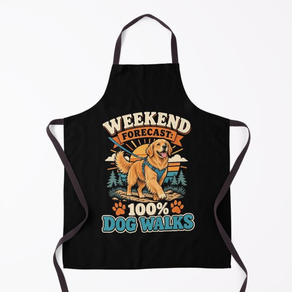 Item preview, Golden Retriever Dog Walking Weekend Forecast designed and sold by ROUX-ART.