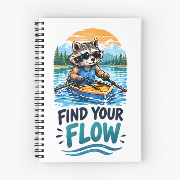 Item preview, Find Your Flow Kayaking Raccoon Outdoor Adventure designed and sold by Pyt27.