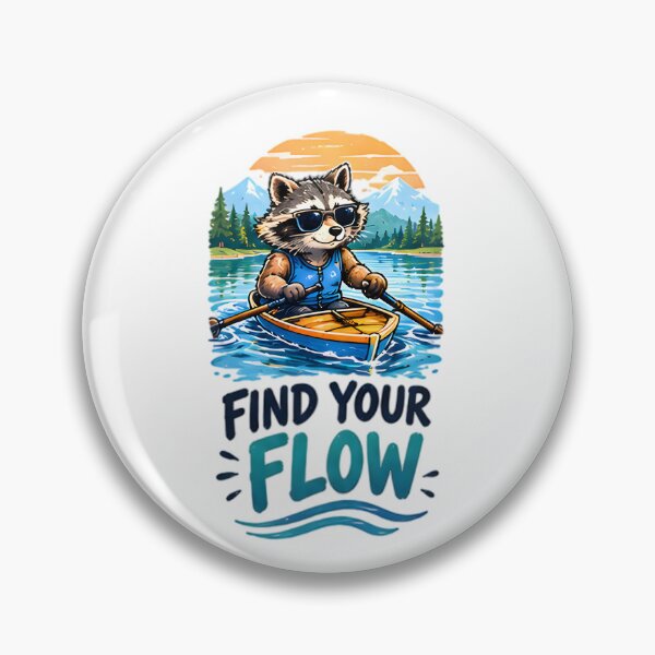 Item preview, Find Your Flow Kayaking Raccoon Outdoor Adventure designed and sold by Pyt27.