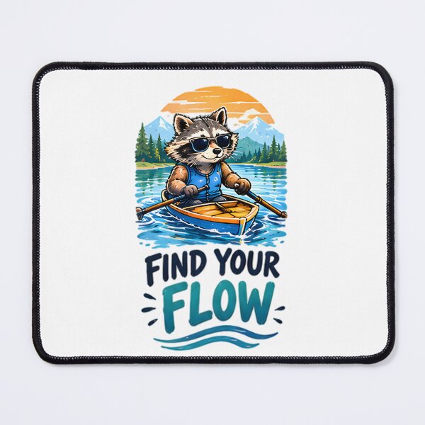Item preview, Find Your Flow Kayaking Raccoon Outdoor Adventure designed and sold by Pyt27.