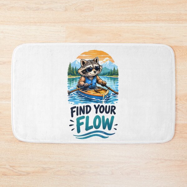 Item preview, Find Your Flow Kayaking Raccoon Outdoor Adventure designed and sold by Pyt27.
