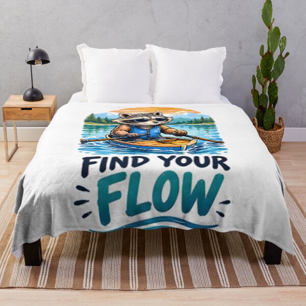 Item preview, Find Your Flow Kayaking Raccoon Outdoor Adventure designed and sold by Pyt27.