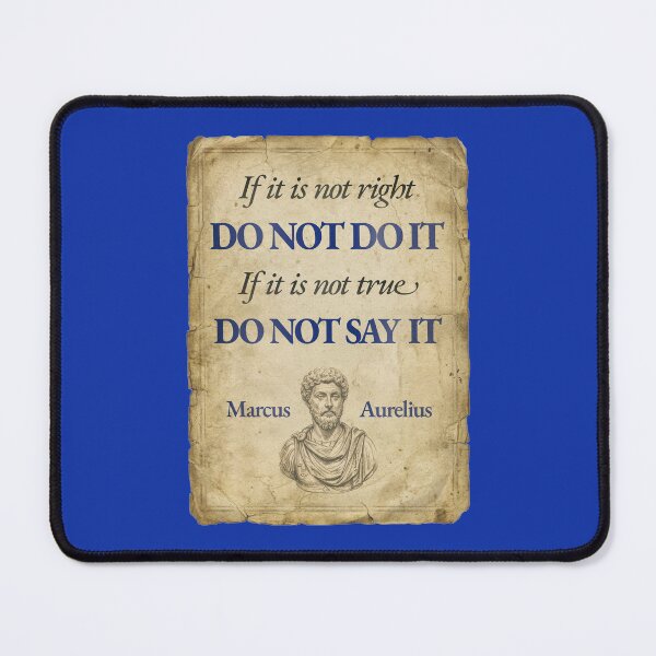 Item preview, If It Is Not Right Do Not Do It - Marcus Aurelius - Vintage Distressed Stoic Quote - Egyptian Blue Version designed and sold by Stoic Core.