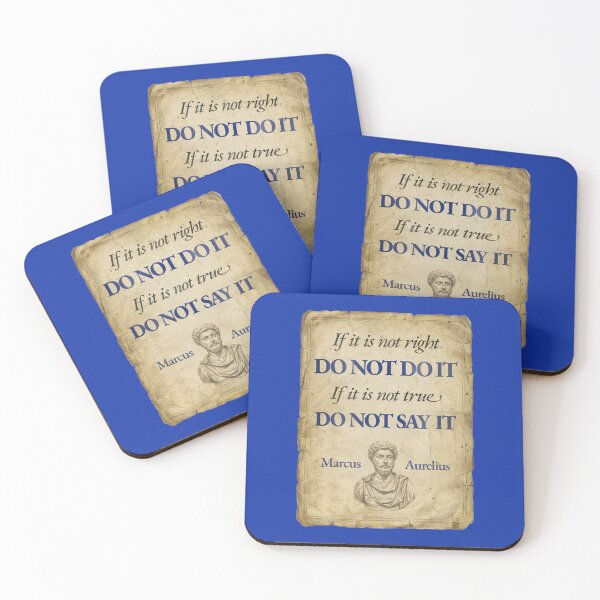Item preview, If It Is Not Right Do Not Do It - Marcus Aurelius - Vintage Distressed Stoic Quote - Egyptian Blue Version designed and sold by Stoic Core.
