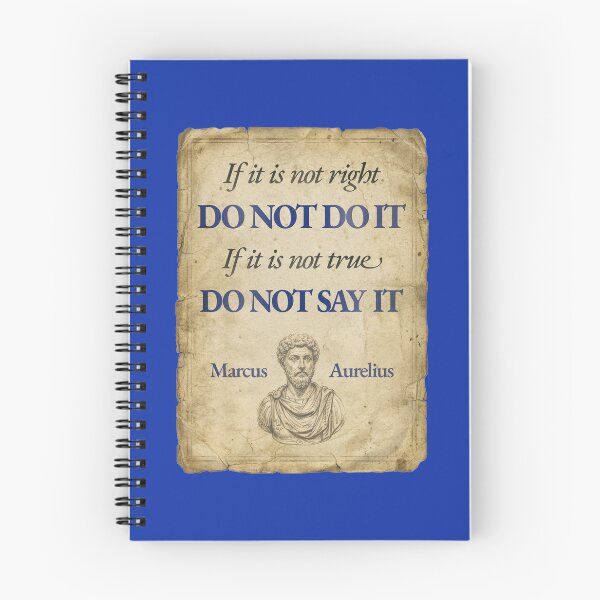 Item preview, If It Is Not Right Do Not Do It - Marcus Aurelius - Vintage Distressed Stoic Quote - Egyptian Blue Version designed and sold by Stoic Core.
