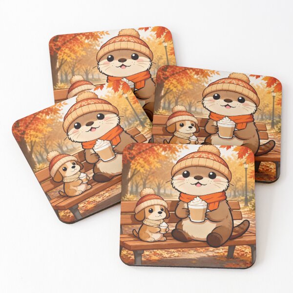 Item preview, Sea Otter and Puppy Latte Buddies  designed and sold by Otterbean.