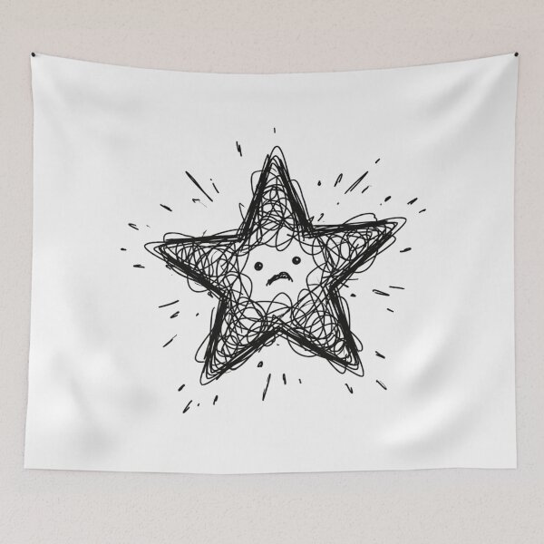 Item preview, Anxious Scribble Star Sad Tired Doodle Art designed and sold by Fine-Arts-Lab.