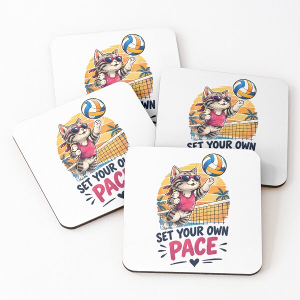 Item preview, Set Your Own Pace Beach Volleyball Cat designed and sold by Pyt27.