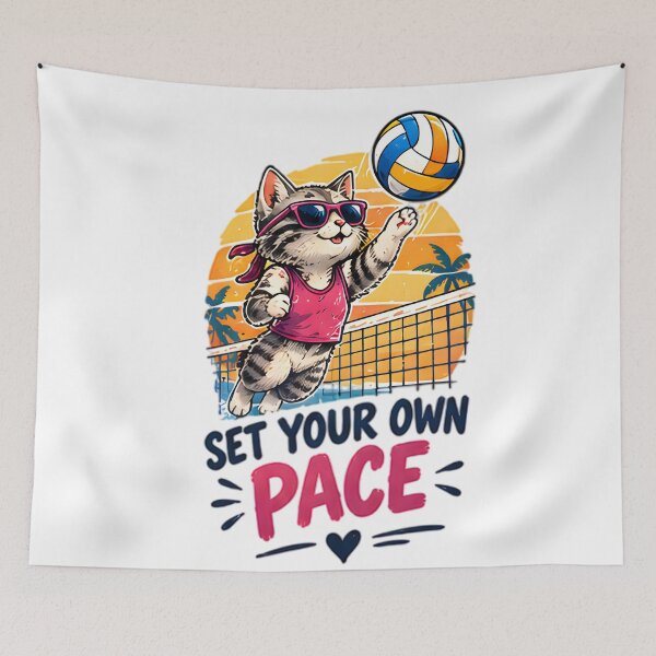 Item preview, Set Your Own Pace Beach Volleyball Cat designed and sold by Pyt27.