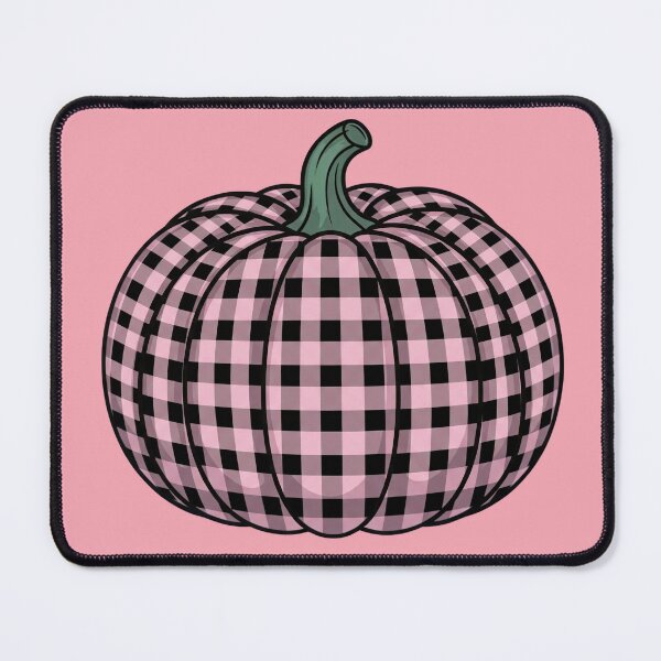 Item preview, Pink and Black Buffalo Plaid Pumpkin – Soft Coquette Pink Background Fall Art designed and sold by Wennebabs.
