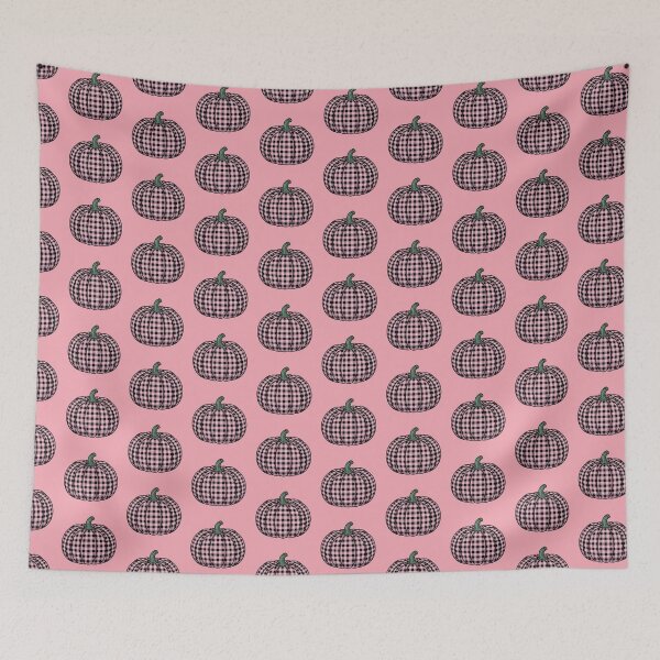 Item preview, Pink and Black Buffalo Plaid Pumpkin – Soft Coquette Pink Background Fall Art designed and sold by Wennebabs.