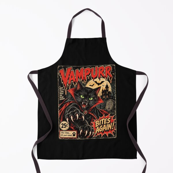 Item preview, Vampire Cat Bites Again Retro Horror designed and sold by ROUX-ART.