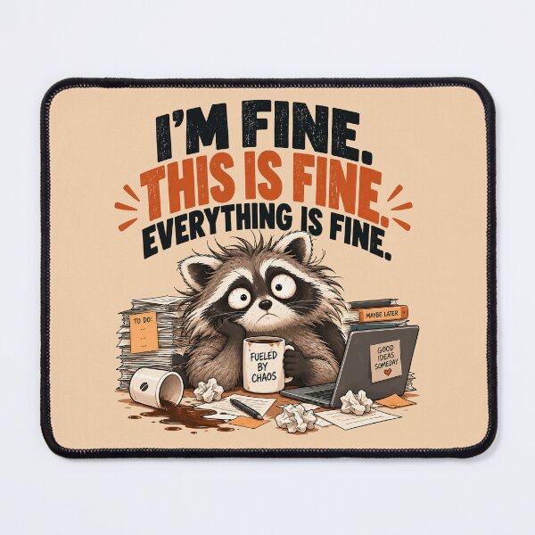 Item preview, I’m Fine. This Is Fine. Everything Is Fine. – Chaotic Raccoon designed and sold by Furflix.