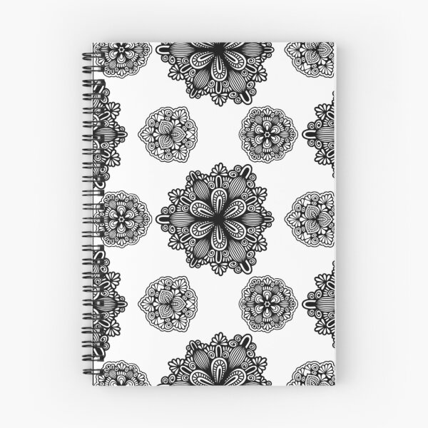 Item preview, Intricate Black and White Floral Mandala Pattern designed and sold by FioreDiCiliegio.