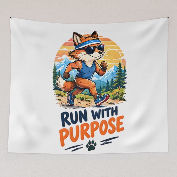 Item preview, Run With Purpose Running Fox Fitness Motivation designed and sold by Pyt27.