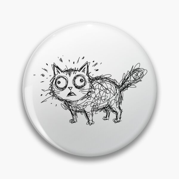 Artikelvorschau, Ängstliche Kritzelkatze, verwirrte, unordentliche Kritzeleien entworfen und verkauft von Fine-Arts-Lab.
