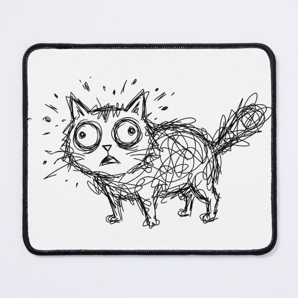 Item preview, Anxious Scribble Cat Confused Messy Doodle Art designed and sold by Fine-Arts-Lab.