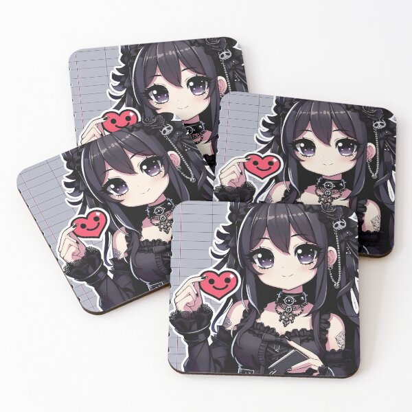 Aperçu de l'œuvre Fille Kawaii Goth sur un cahier | Mignonne Anime Goth Chibi créée et vendue par StickyGuys.