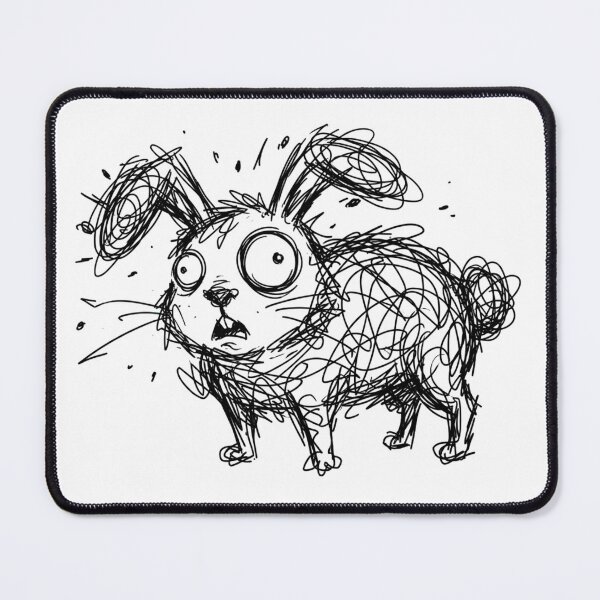Item preview, Anxious Scribble Bunny Confused Messy Rabbit Art designed and sold by Fine-Arts-Lab.
