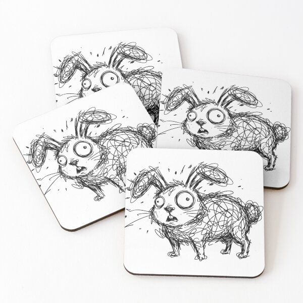 Item preview, Anxious Scribble Bunny Confused Messy Rabbit Art designed and sold by Fine-Arts-Lab.