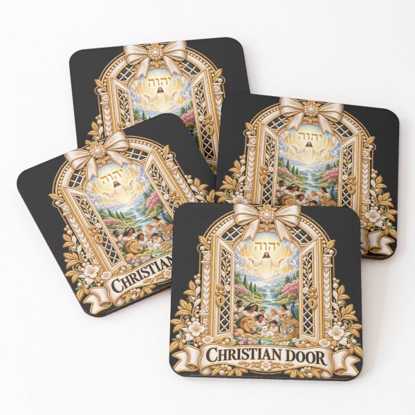 Item preview, Christian Paradise Door Embroidery – Jesus, Tetragrammaton & Peaceful New Earth designed and sold by Emoji Emblems.
