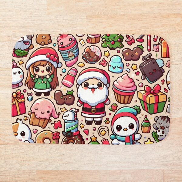 Item preview, Christmas Chibi Kawaii Pattern | Cute Santa Snow Winter Repeat designed and sold by StickyGuys.