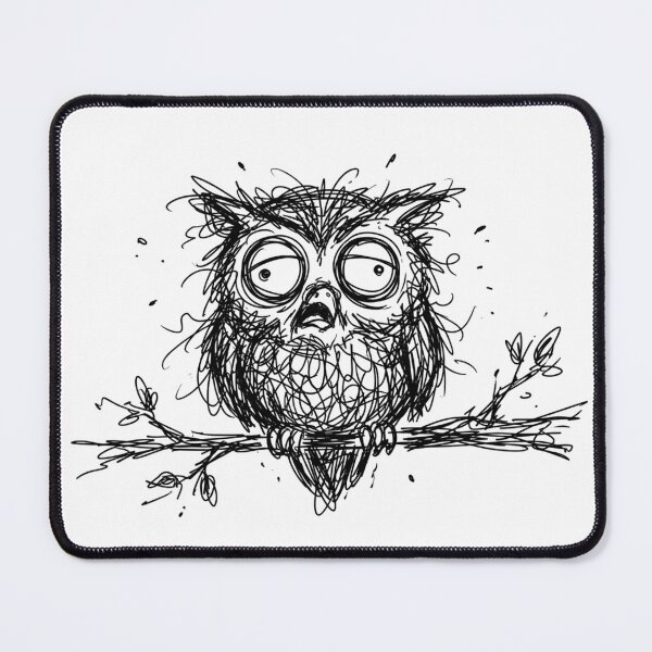 Item preview, Exhausted Scribble Owl Tired Night Owl Doodle Art designed and sold by Fine-Arts-Lab.