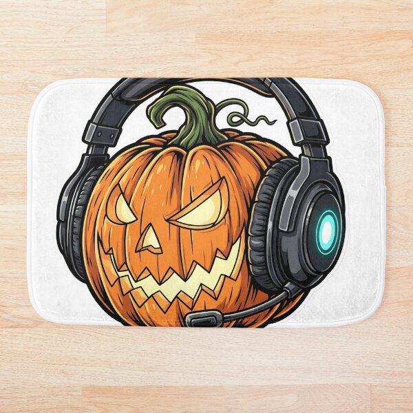 Aperçu de l'œuvre Casque de jeu citrouille Jack O'Lantern | Autocollant de jeu mignon pour Halloween créée et vendue par StickyGuys.