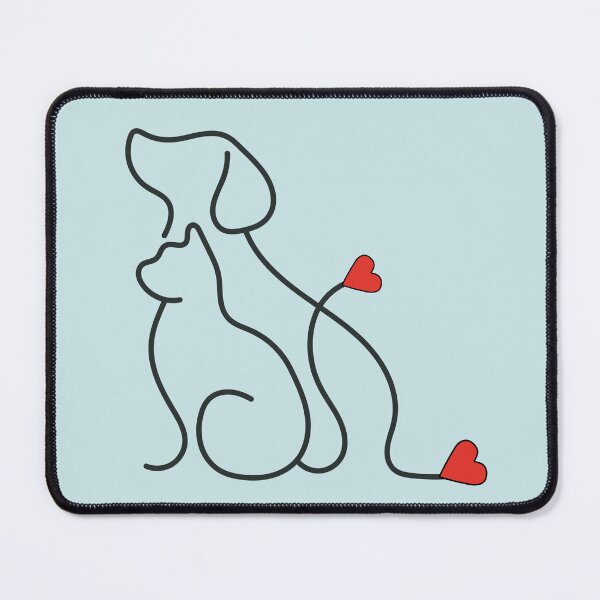 Item preview, Dog and Cat love illustration designed and sold by Doodles Down South.