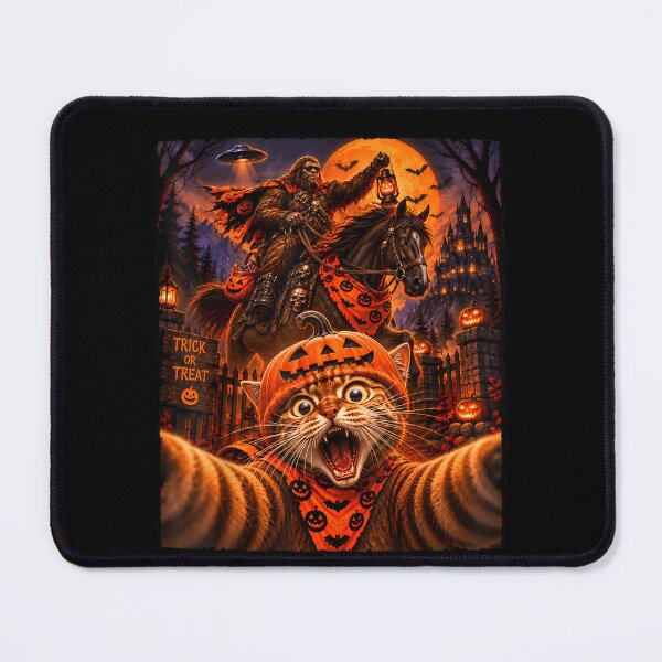 Item preview, Funny Mens Halloween Sasquatch Cat Selfie Graphic Spooky designed and sold by Juansustait.
