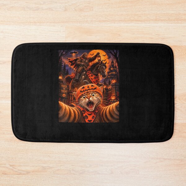 Item preview, Funny Mens Halloween Sasquatch Cat Selfie Graphic Spooky designed and sold by Juansustait.