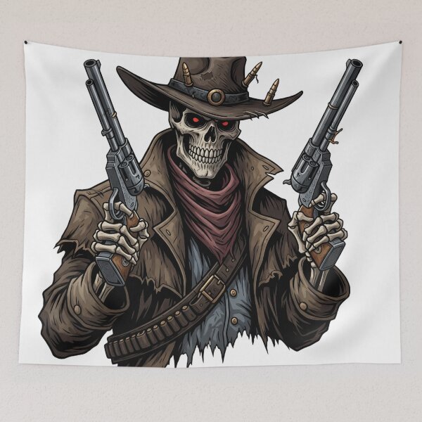 Item preview, Gothic Western Skeleton Cowboy | Undead Gunslinger Dark Country designed and sold by StickyGuys.