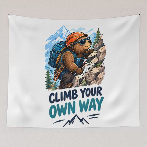 Item preview, Climb Your Own Way Hiking Bear Mountaineer designed and sold by Pyt27.