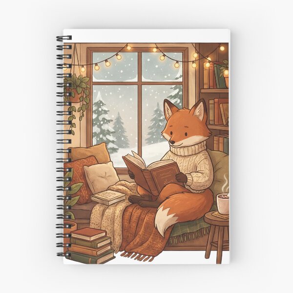 Item preview, Cozy Winter Fox Reading Book Nook | JOMO Hygge Book Lover designed and sold by StickyGuys.