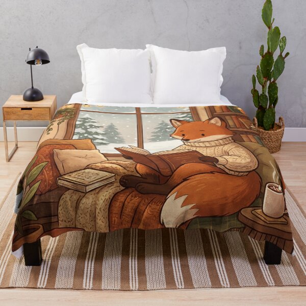 Item preview, Cozy Winter Fox Reading Book Nook | JOMO Hygge Book Lover designed and sold by StickyGuys.