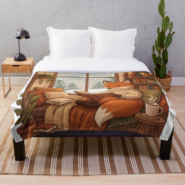Item preview, Cozy Winter Fox Reading Book Nook | JOMO Hygge Book Lover designed and sold by StickyGuys.