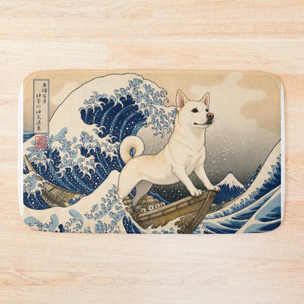 Item preview, Japanese Dog Ukiyo-e Great Wave Art designed and sold by ARU JAPAN STUDIO.