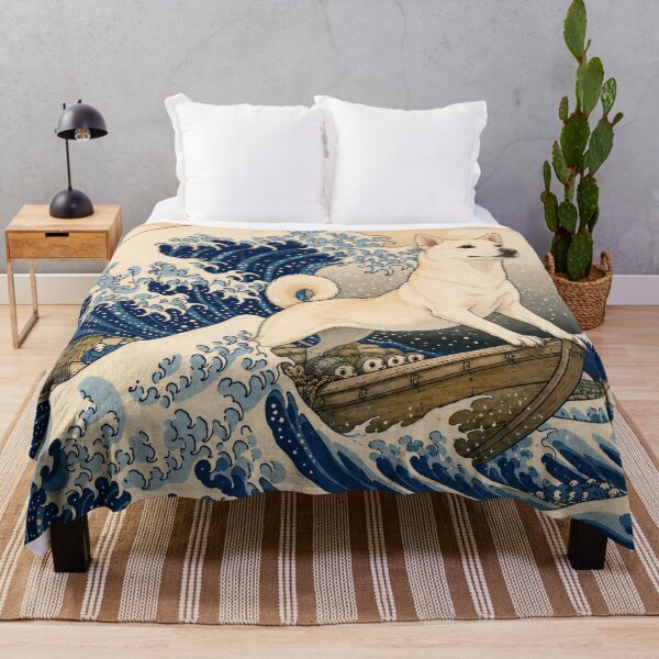 Item preview, Japanese Dog Ukiyo-e Great Wave Art designed and sold by ARU JAPAN STUDIO.