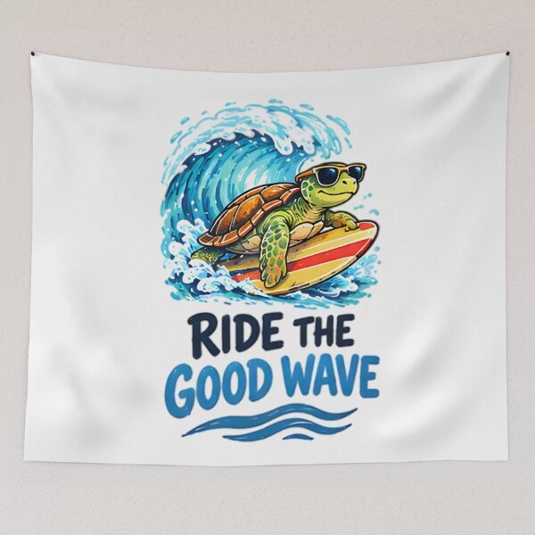 Item preview, Ride The Good Wave Surfing Sea Turtle designed and sold by Pyt27.