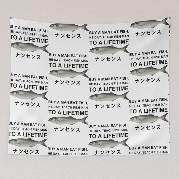 Item preview, Buy a Man Fish Quote Fishing Humor Angler designed and sold by Glow-Paw-Studio.