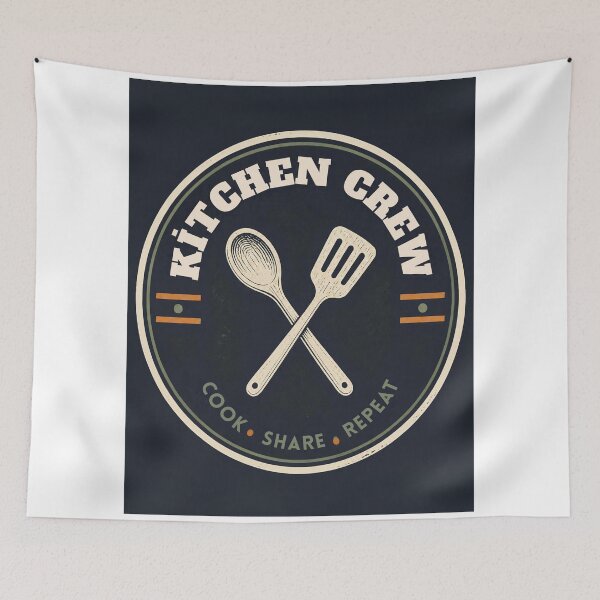 Item preview, Kitchen Crew - Cook Share Repeat Vintage Rozet Tasarımı designed and sold by Mnyusshop.