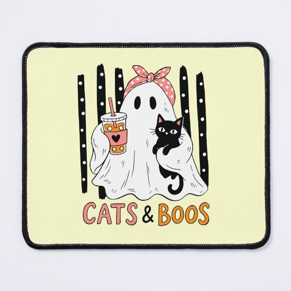Item preview, Cute Ghost with Black Cat Halloween Design designed and sold by PrintandJoy.