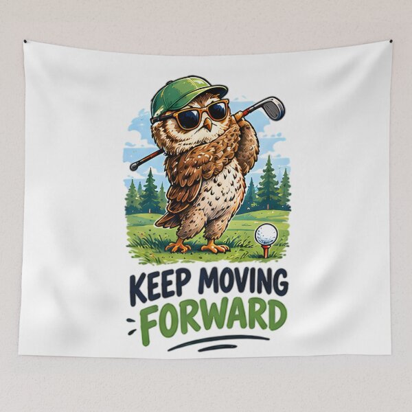 Item preview, Keep Moving Forward Golfer Owl Sports Motivation designed and sold by Pyt27.
