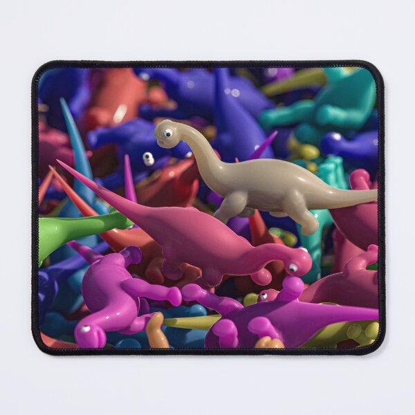 Item preview, Horde of multicolored 3D diplodocus toys, plastic pattern designed and sold by Keltoi-art.