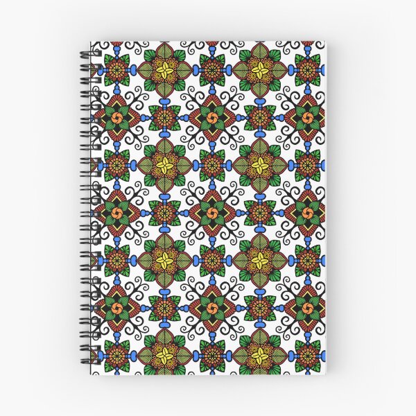 Item preview, Vintage Geometric Folk Floral Tile Pattern designed and sold by FioreDiCiliegio.