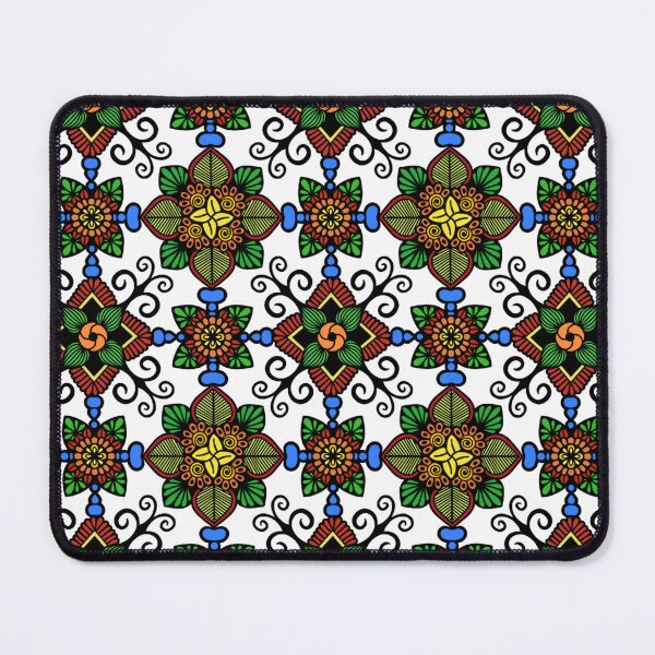Item preview, Vintage Geometric Folk Floral Tile Pattern designed and sold by FioreDiCiliegio.