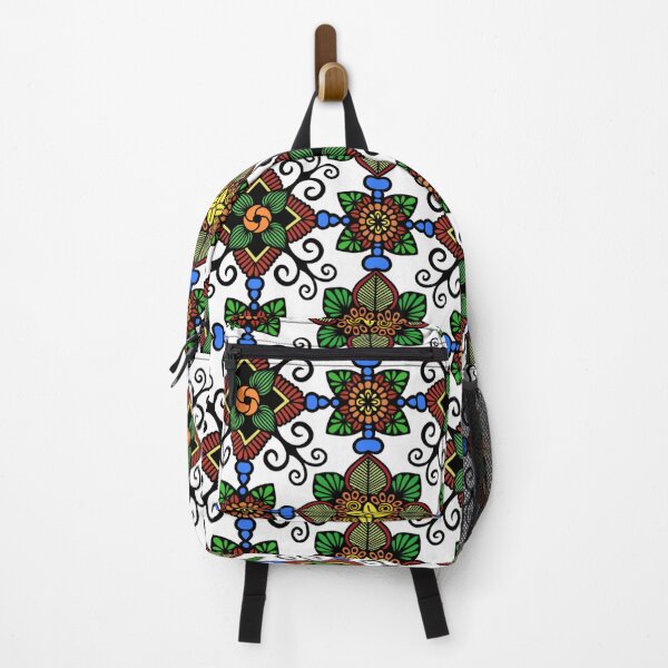 Item preview, Vintage Geometric Folk Floral Tile Pattern designed and sold by FioreDiCiliegio.