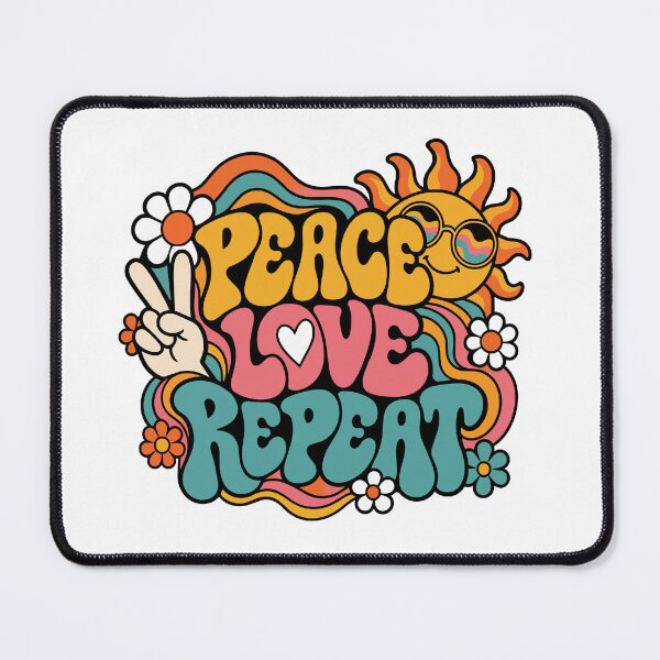 Item preview, Peace Love Repeat – 70s Hippie Psychedelic Groovy designed and sold by DesignGraphica.