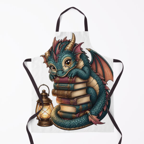 Item preview, Book Dragon Reading Nook | Cute Cozy Bookish Dark Academia Dragon designed and sold by StickyGuys.