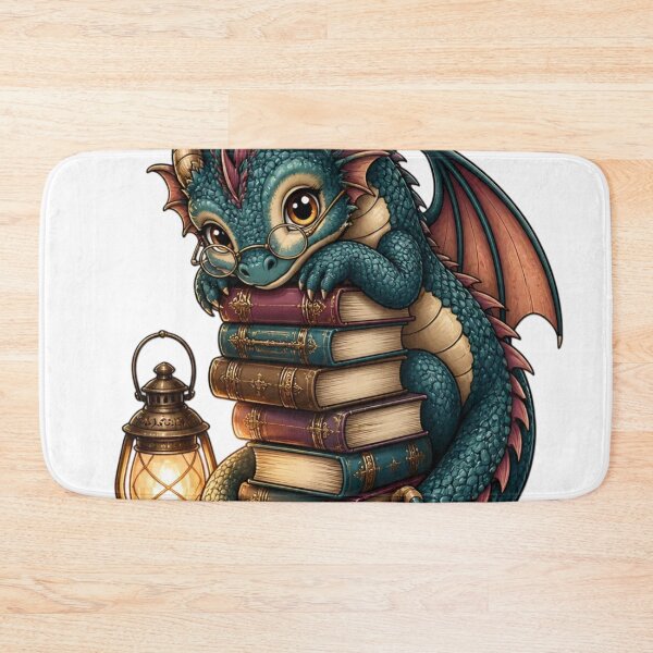 Item preview, Book Dragon Reading Nook | Cute Cozy Bookish Dark Academia Dragon designed and sold by StickyGuys.